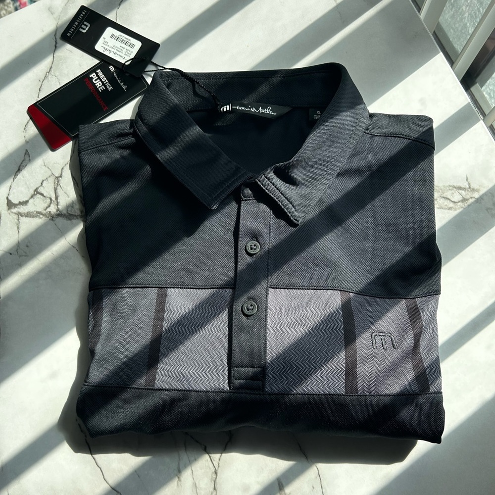 TravisMathew Polo, Black, New XL